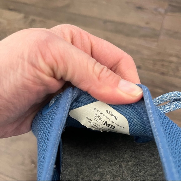 Allbirds Shoes Men's 11 Tree Runners Blue Wool Sneakers - Picture 6 of 8